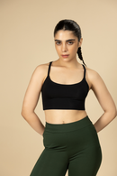 Carbontree Women Carbon Black Bamboo Strappy Top