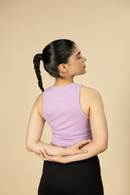 Carbontree Bamboo Women Lavender Haze Rib Tank Top