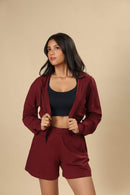 Carbontree Organic Cotton Women Sangria Cropped Carbon Hoodie