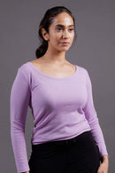 Carbontree Bamboo Women Lavender Haze Full Sleeve Rib Top