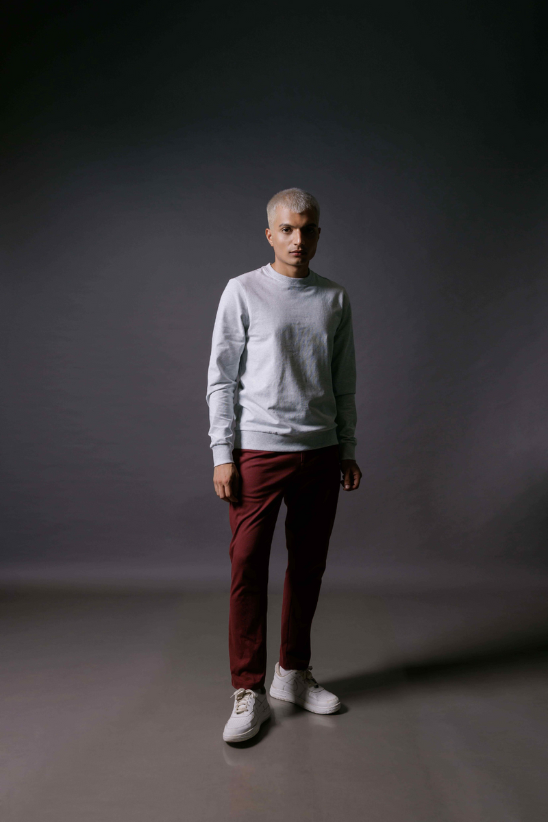 Carbontree Organic Cotton Men Mist Mel Mens Carbon Sweatshirt