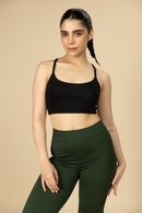 Carbontree Women Carbon Black Bamboo Strappy Top