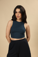 Carbontree Bamboo Women Rustic Blue Rib Tank Top