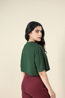 Carbontree Bamboo Women Pine Green Boxy Tee