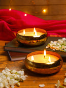 Whitefire Hammered Urli 3 wick - Oudh Fragrance