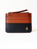 Green Hermitage Iris- Apple Leather Card Holder (Gingerbread & Black)
