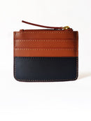 Green Hermitage Iris- Apple Leather Card Holder (Gingerbread & Black)