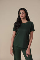 Carbontree Women Pine Green Tencel Tee