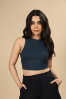 Carbontree Bamboo Women Rustic Blue Rib Tank Top