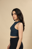 Carbontree Bamboo Women Rustic Blue Rib Tank Top