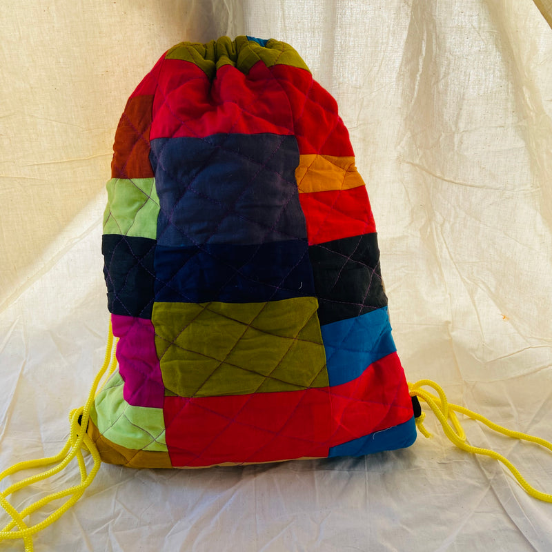 Quilted Drawstring Bag  Ropebag