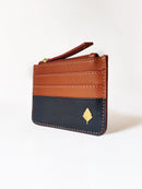 Green Hermitage Iris- Apple Leather Card Holder (Gingerbread & Black)