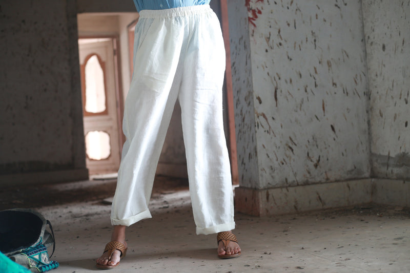 With N. White Linen Pants