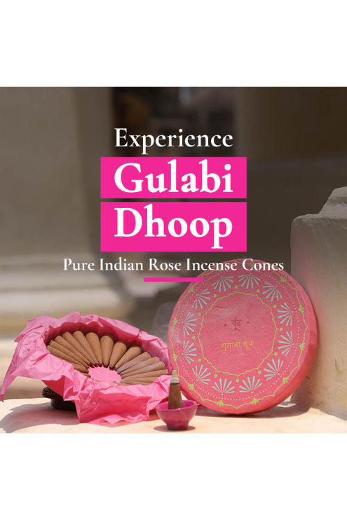 Boond Fragrances Pink Gulabi Dhoop - Pure Indian Rose Incense Cones | Pack of 25 incense cones