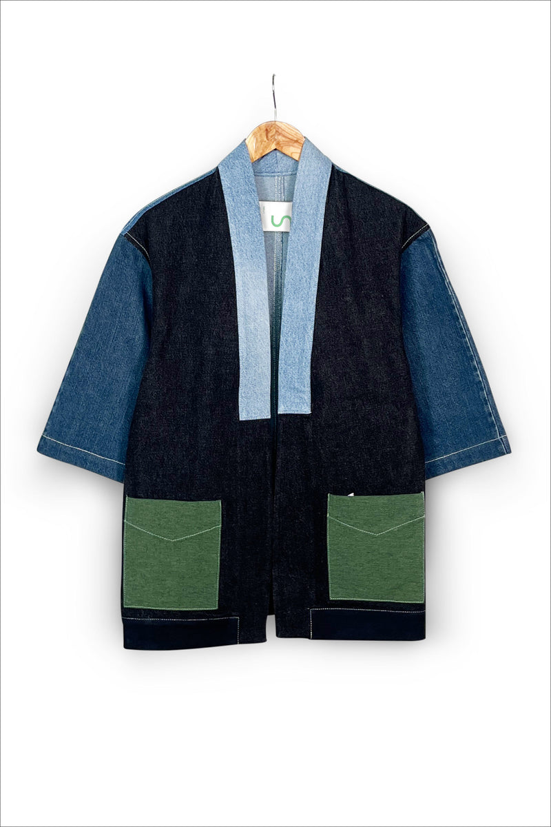 Un Denim - 100% Cotton Unisex Upcycled Denim Kimono Jacket | 179