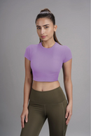 Carbontree Bamboo Women Lavender Haze Casual Crop Top