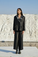 The Loom Art Black Spade Co-ord (Set of 3) Handwoven Satin Silk Co-ord