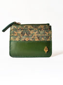 Green Hermitage Iris- Cactus leather & cork Card Holder (Green)