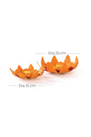 GreenKraft Lotus Handcrafted Bamboo Tealight Holder- Set of 2