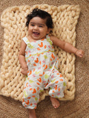 Greendigo Organic Cotton Pack of 1 Romper for Newborn Baby Girls - White