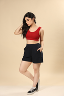 Carbontree Organic Cotton Women Mid Night Navy Comfort Shorts