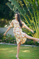 The Conscious Closet  Block Printed Sandy Pods Short Dress