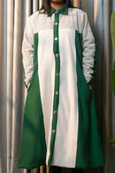 Rj Label Nomadic Olive Green Long Coat Kala Cotton Unisex