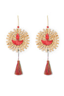 GreenKraft Mandala Diya Handcrafted Bamboo Hanging - Set of 2
