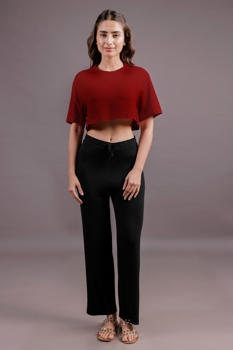 Carbontree Bamboo Women Bold Red Boxy Tee