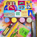 Holi Milan Gift Box | Four Packs of Natural Gulaal | Thandai Mix | Safe for Kids | Handmade in Banaras