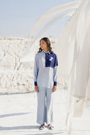 The Loom Art Steal Blue Co-ord (Set of 2) Handwoven Chanderi Silk Co-ord (Set of 2)