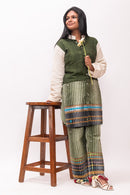 Rj Label Leafdahlia Green Tunic Organic Kala Cotton Women