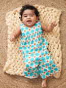 Greendigo Organic Cotton Pack of 2 Top and Pant for Newborn Baby Girls - Blue