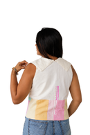 JOD Cotton Womens Cross Connection Multi colour Patchwork Vest