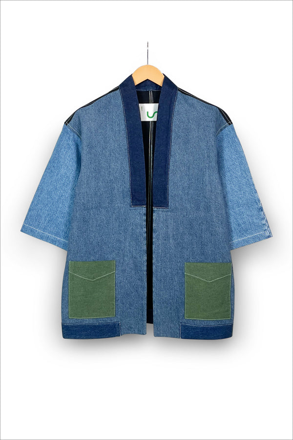 Un Denim - 100% Cotton Unisex Upcycled Denim Kimono Jacket | 181