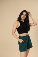 Carbontree Bamboo Women Carbon Black Rib Tank Top