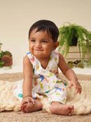 Greendigo Organic Cotton Pack of 2 Top and Pant for Newborn Baby Girls - Off White