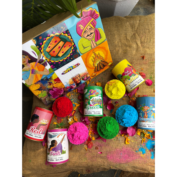 Natural Holi Gulaal Gift Box | Pack of 5 Colors in a box