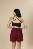 Carbontree Women Mid Night Navy Bamboo Strappy Top