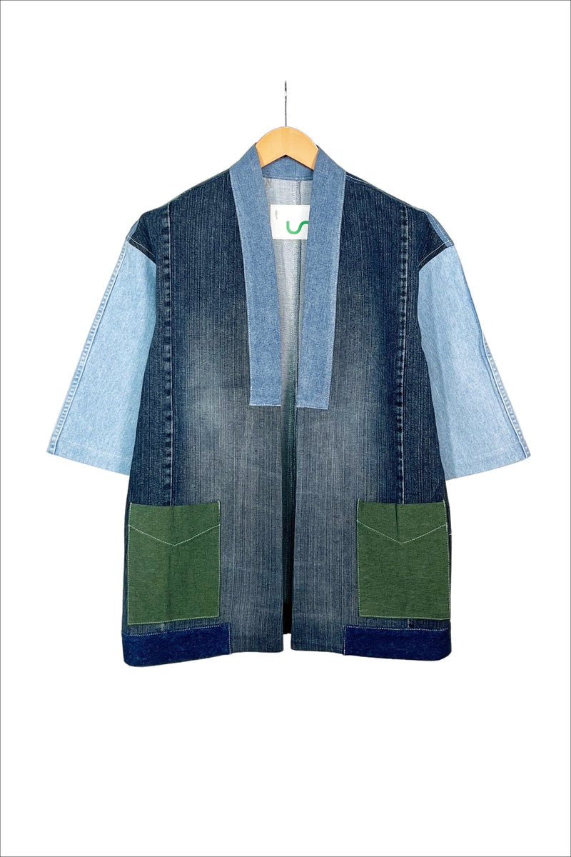 Un Denim - 100% Cotton Unisex Upcycled Denim Kimono Jacket | 184