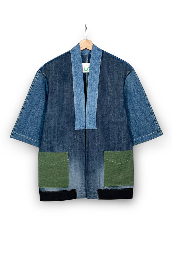 Un Denim - 100% Cotton Unisex Upcycled Denim Kimono Jacket | 206