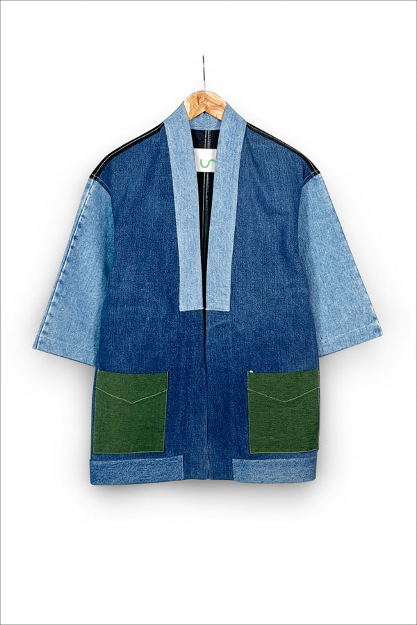 Un Denim - 100% Cotton Unisex Upcycled Denim Kimono Jacket | 178