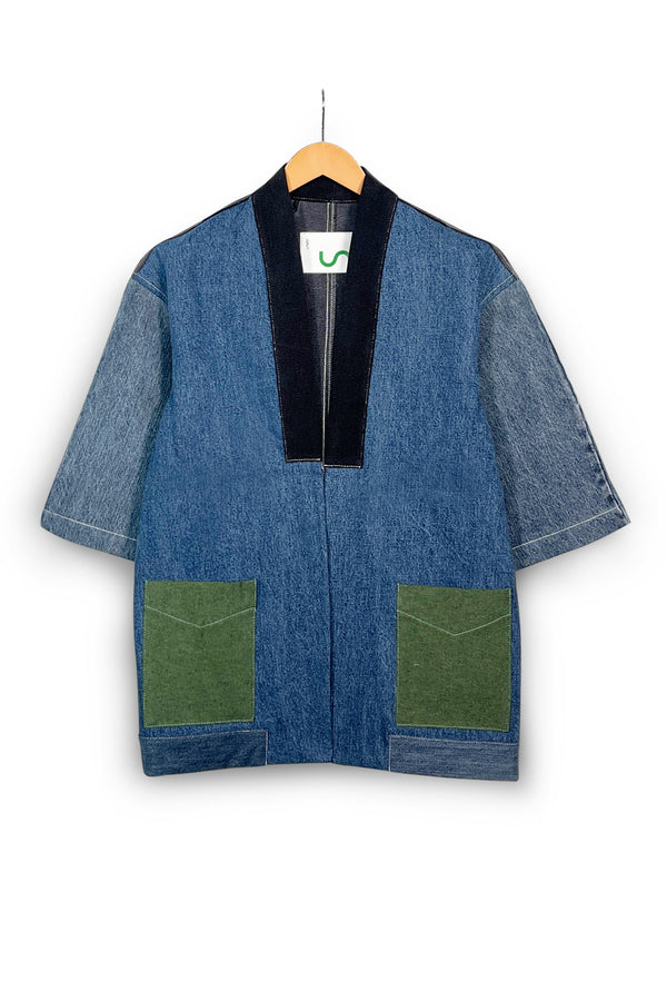 Un Denim - 100% Cotton Unisex Upcycled Denim Kimono Jacket | 186