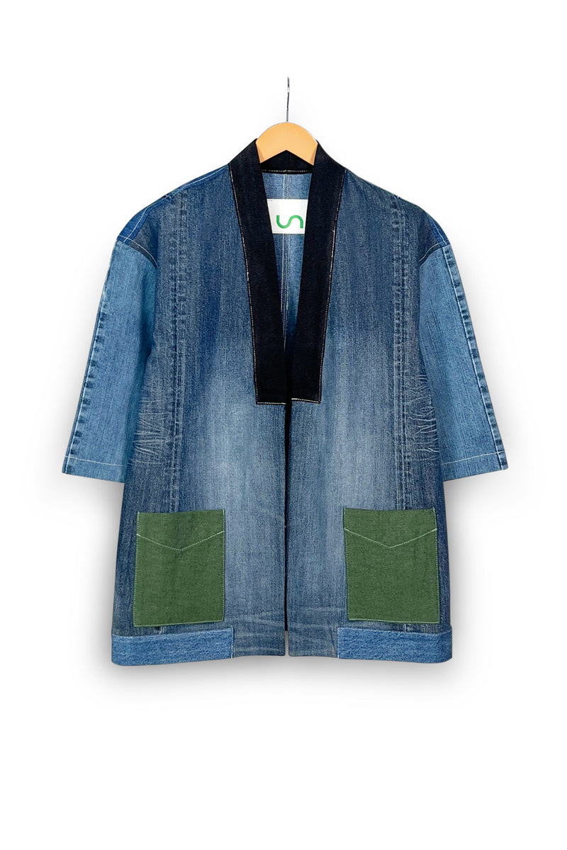 Un Denim - 100% Cotton Unisex Upcycled Denim Kimono Jacket | 194