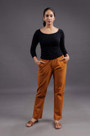 Carbontree Bamboo Women Carbon Black Full Sleeve Rib Top