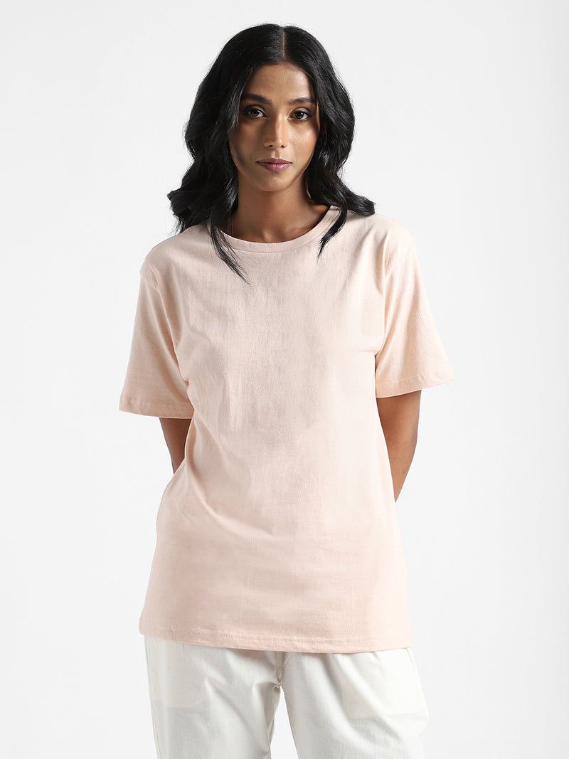 Livbio Organic Cotton & Naturally Fiber Dyed Baby Pink Women's T-shirt