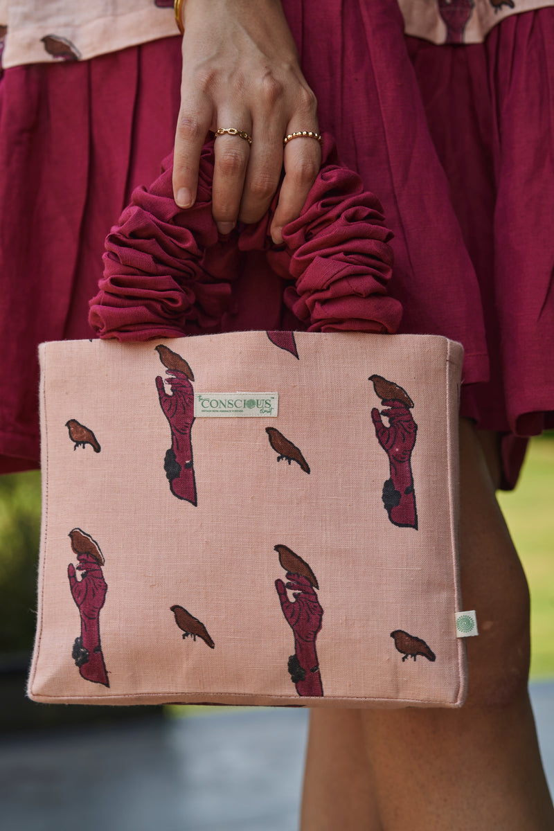 The Conscious Closet Birdie Scrunchie Open Tote Bag