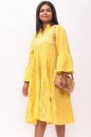 Rj Label Sunflare Yellow Dress Organic Kala Cotton Women