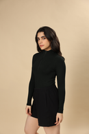 Carbontree Bamboo Women Carbon Black Quarter Zip Top