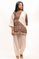 Rj Label Terradahl Brown/yellow Top Organic Kala Cotton Women
